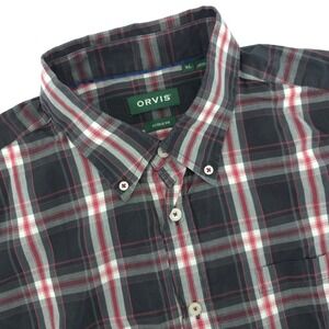Orvis Shirt Mens XL‎ Plaid Long Sleeve Active Fit Button Up Heritage Wash Cotton